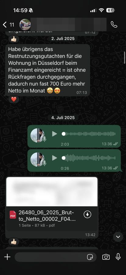 WhatsApp-Feedback der Familie N.